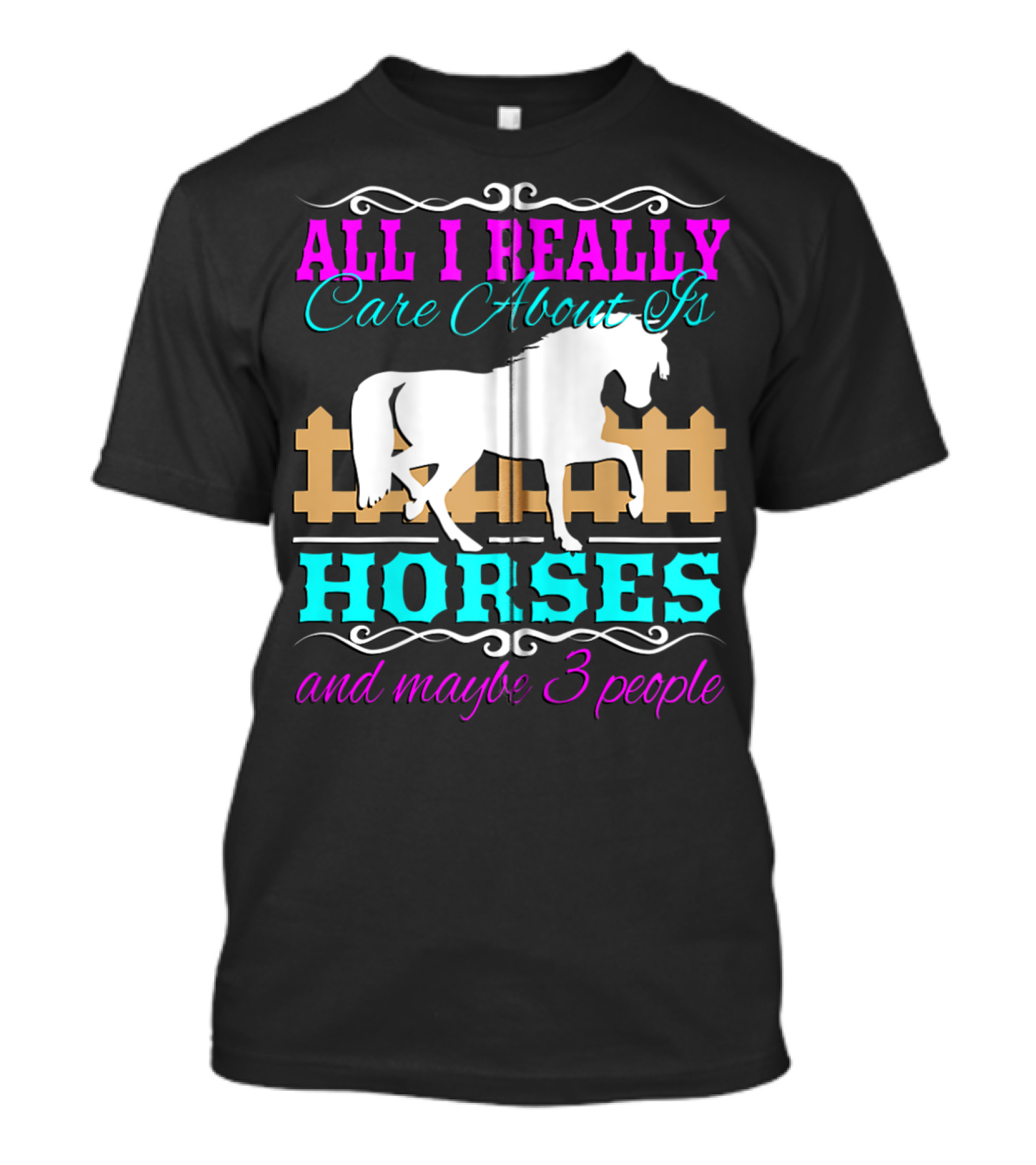 All I Really Care About Is Horses And Maybe 3 People T-Shirt