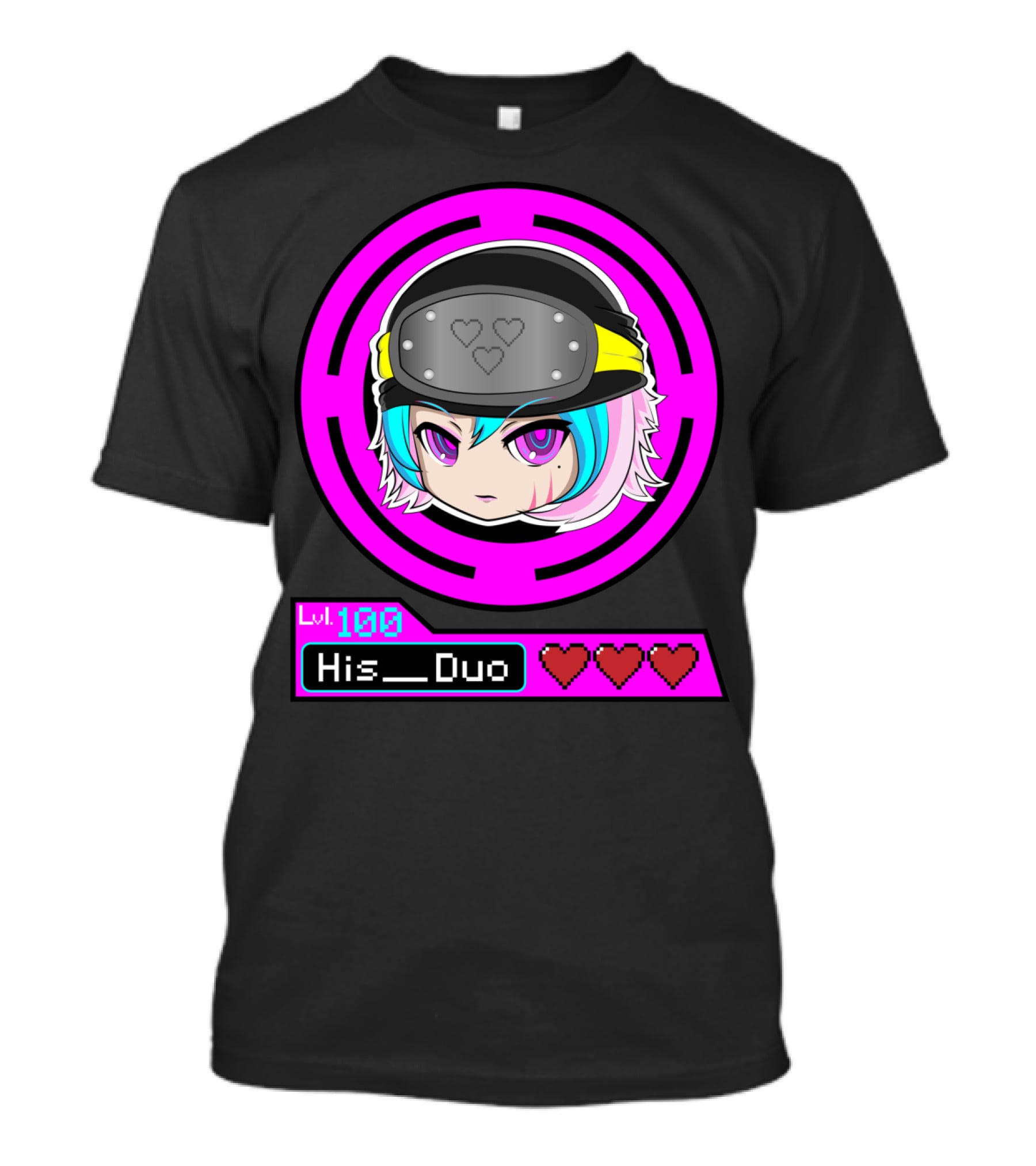 Lvl 100 His Duo Gamer Couples Hearts T-Shirt