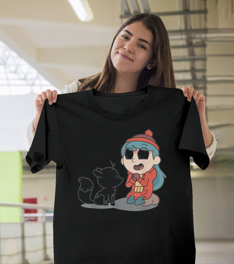 Hilda and Twig Sitting Joyfully in Winter Wear T-Shirt