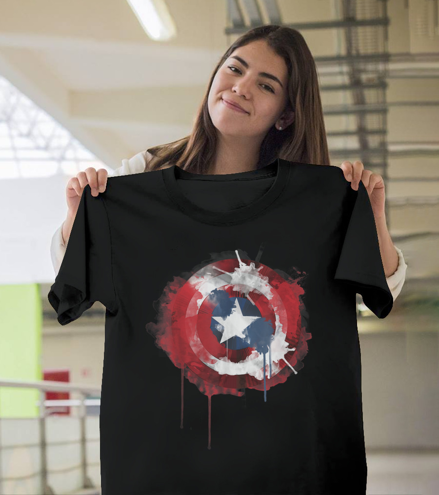 Captain America Avengers Shield Marvel Iconic Emblem T-Shirt