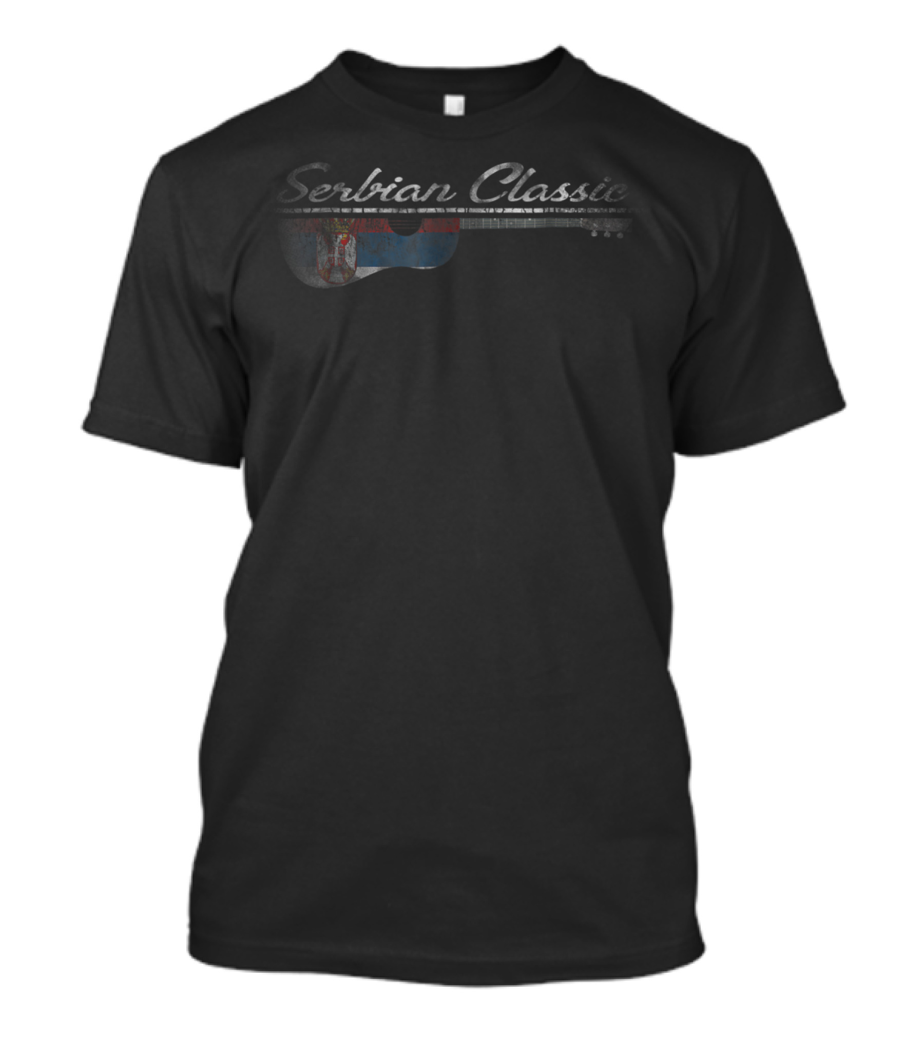 Serbian Classic Guitar Flag Original Music T-Shirt