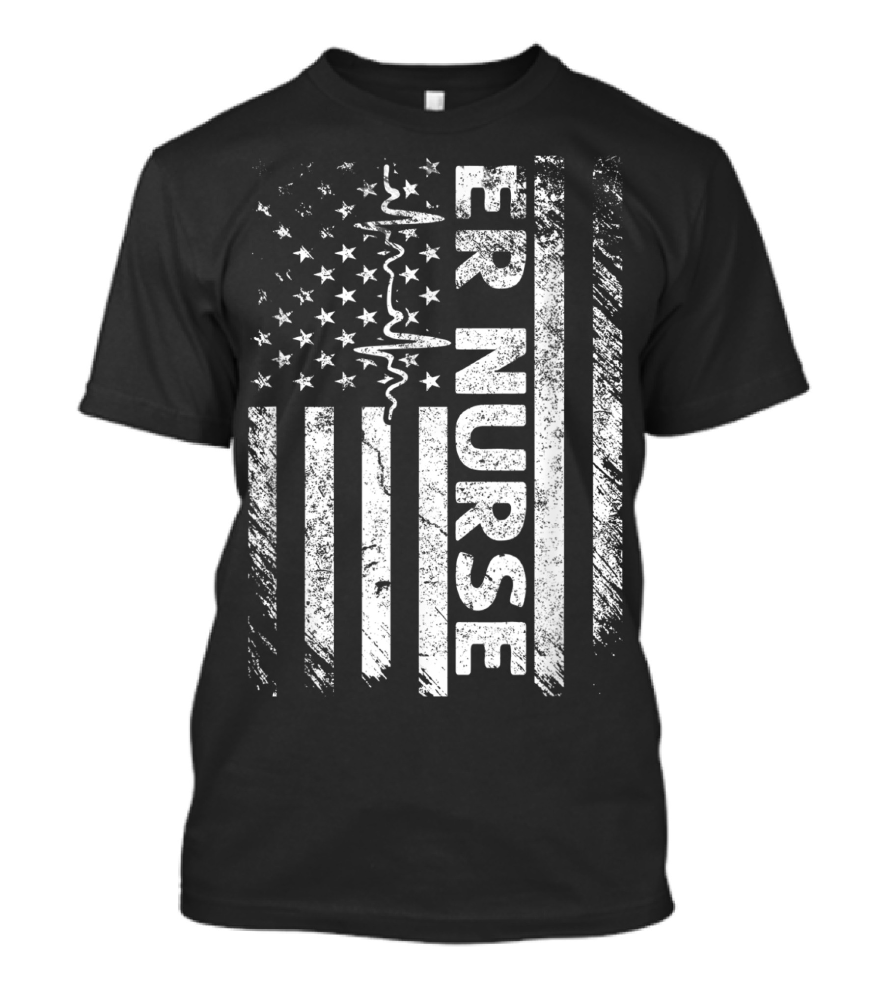 ER Nurse Classic Distressed Flag T-Shirt
