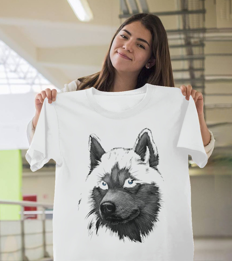 Classic Blue-Eyed Siberian Husky Lover T-Shirt