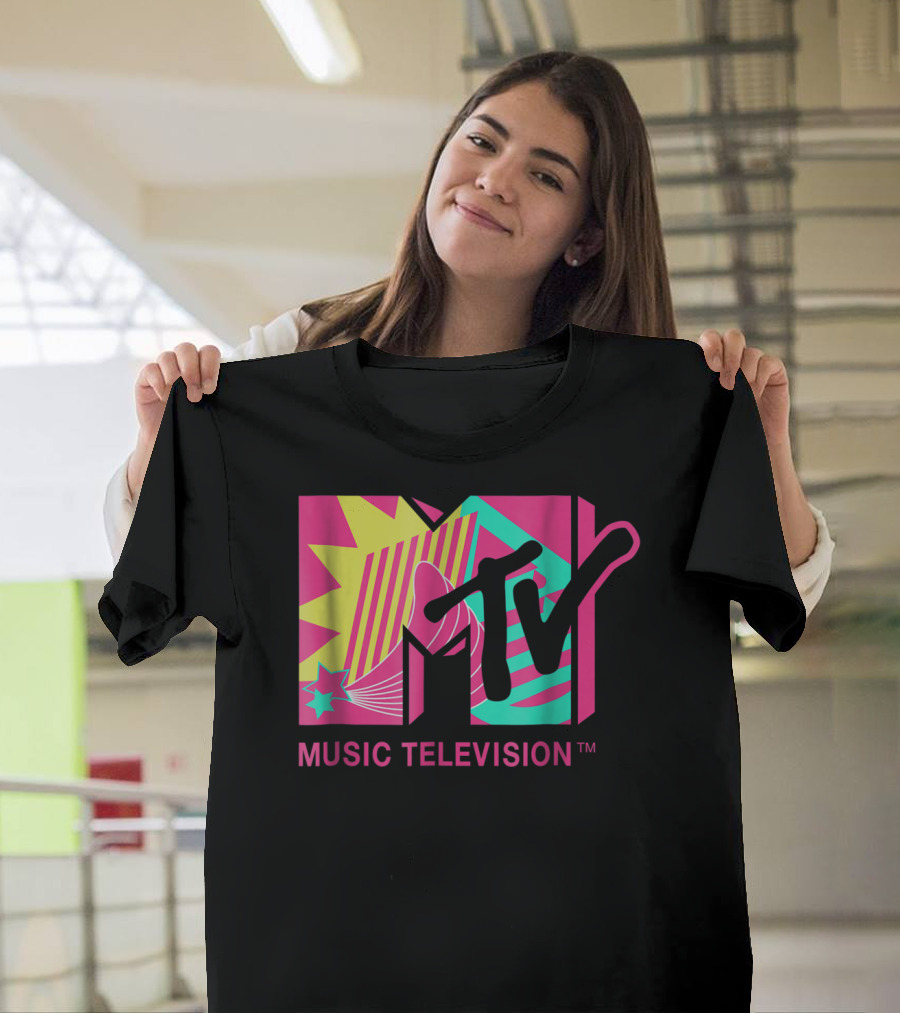 MTV Music Television Retro Pink And Teal T-Shirt