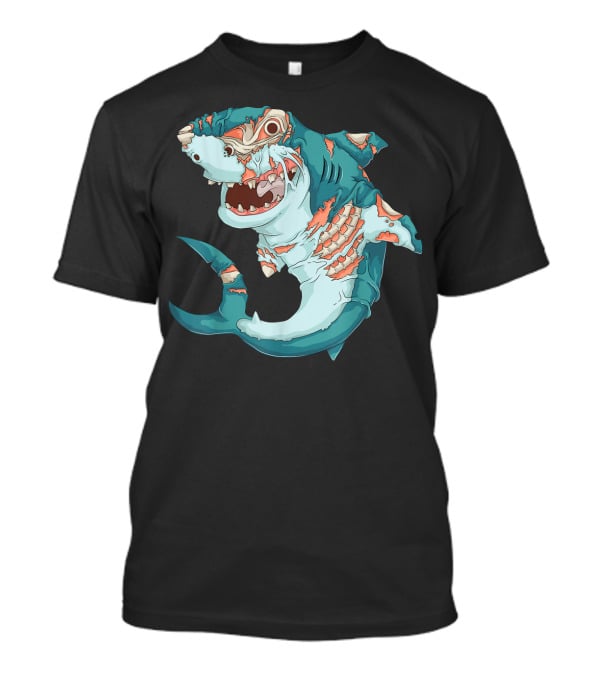 Cool Shark Zombie Funny Lazy Halloween T-Shirt
