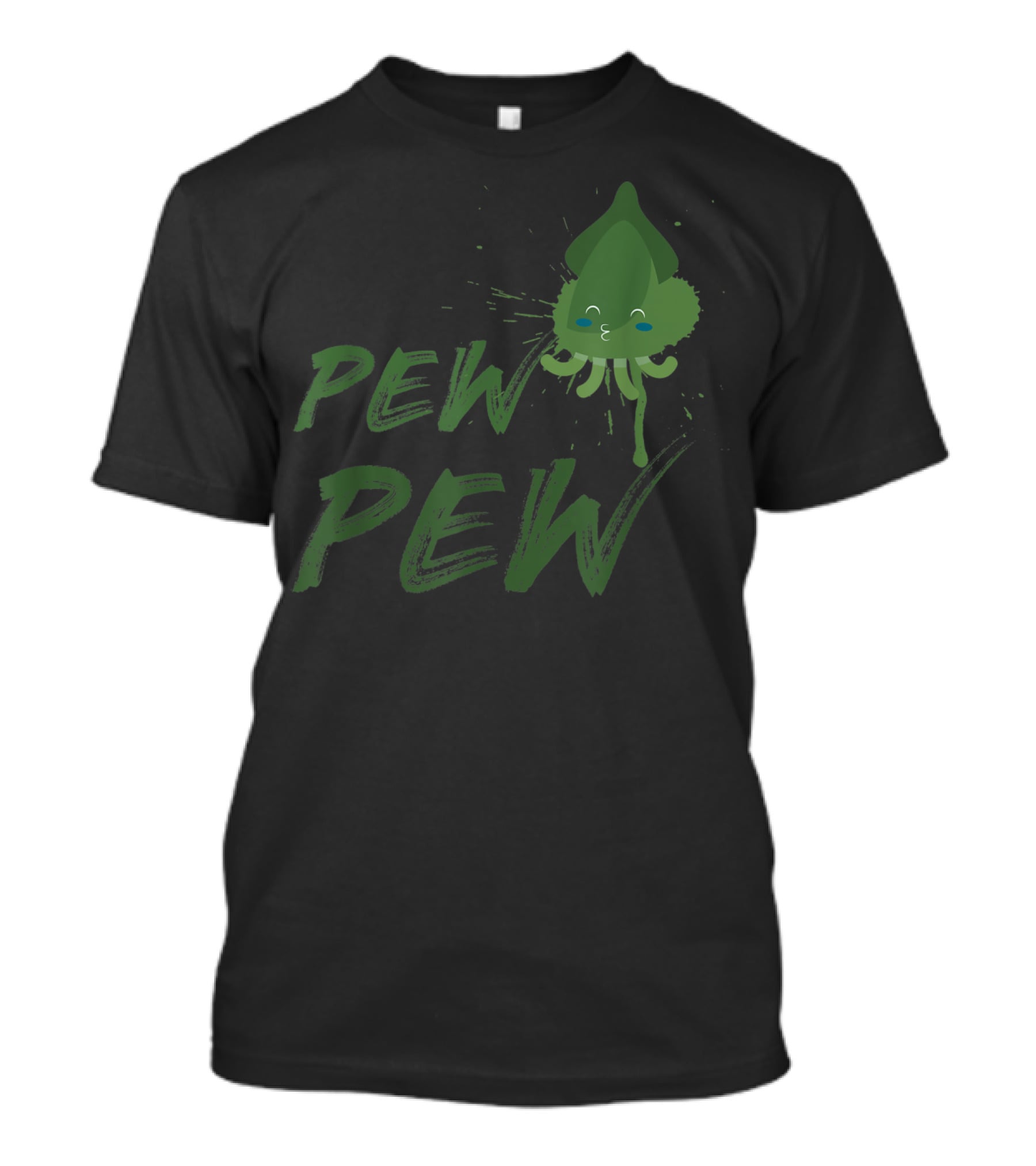 Pew Pew Cute Spitting Ink Squid Seafood Lovers T-Shirt
