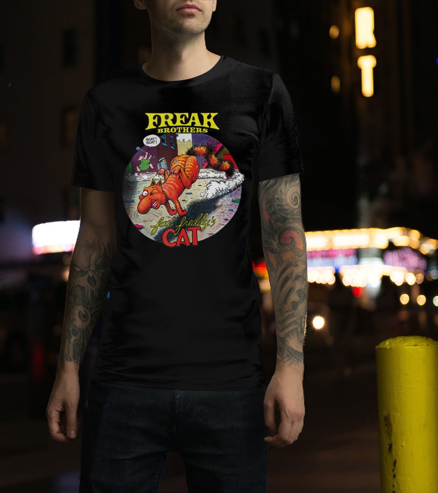 Fat Freddy's Cat Freak Brothers Scat Street Comic Scene T-Shirt