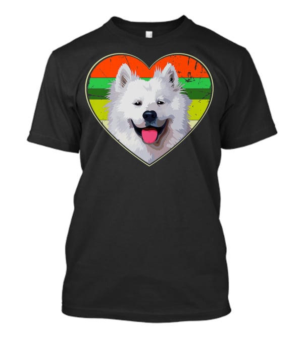 Heart American Eskimo Dog Rainbow Stripes T-Shirt