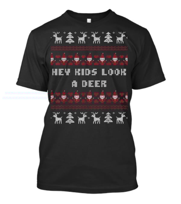 Hey Kids Look A Deer Christmas Reindeer Tree T-Shirt