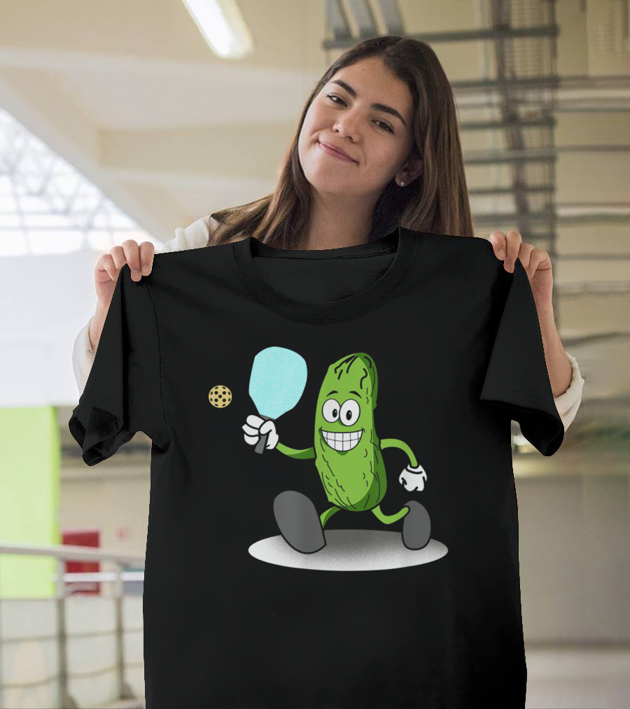 Funny Pickleball Pickle Playing Paddle Sports T-Shirt