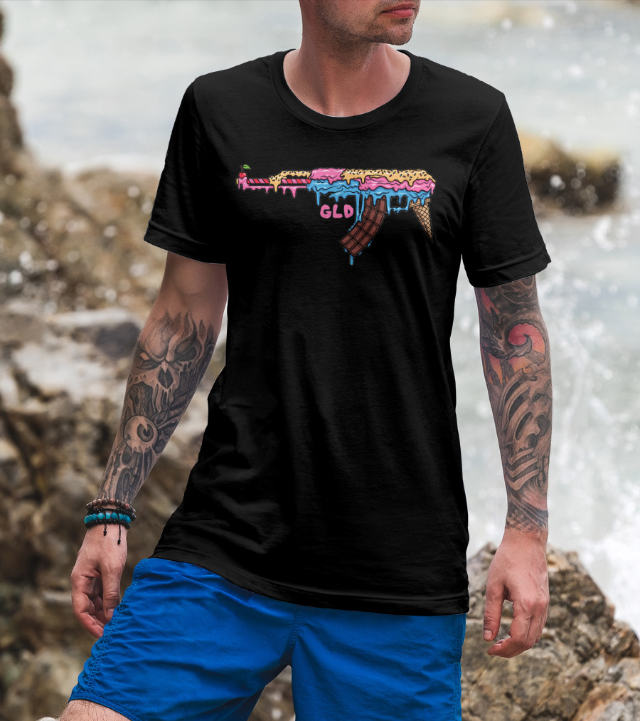 GLD Melting Ice Cream AK-47 Cone T-Shirt