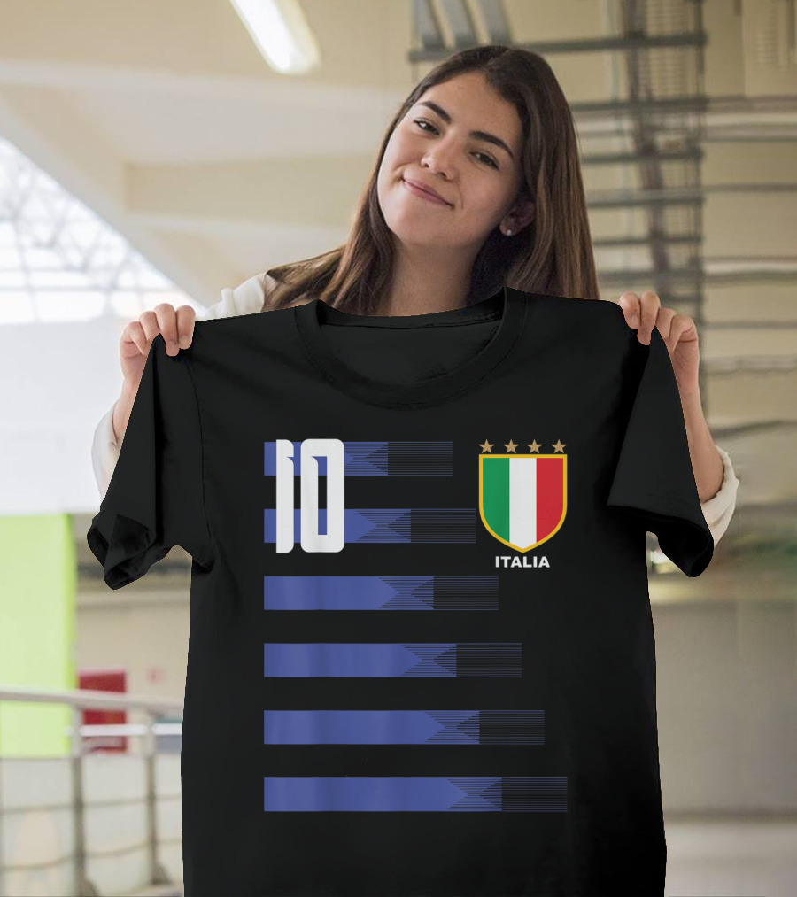 Italia Calcio Soccer Shirt Italian Flag Icon Number 10 T-Shirt
