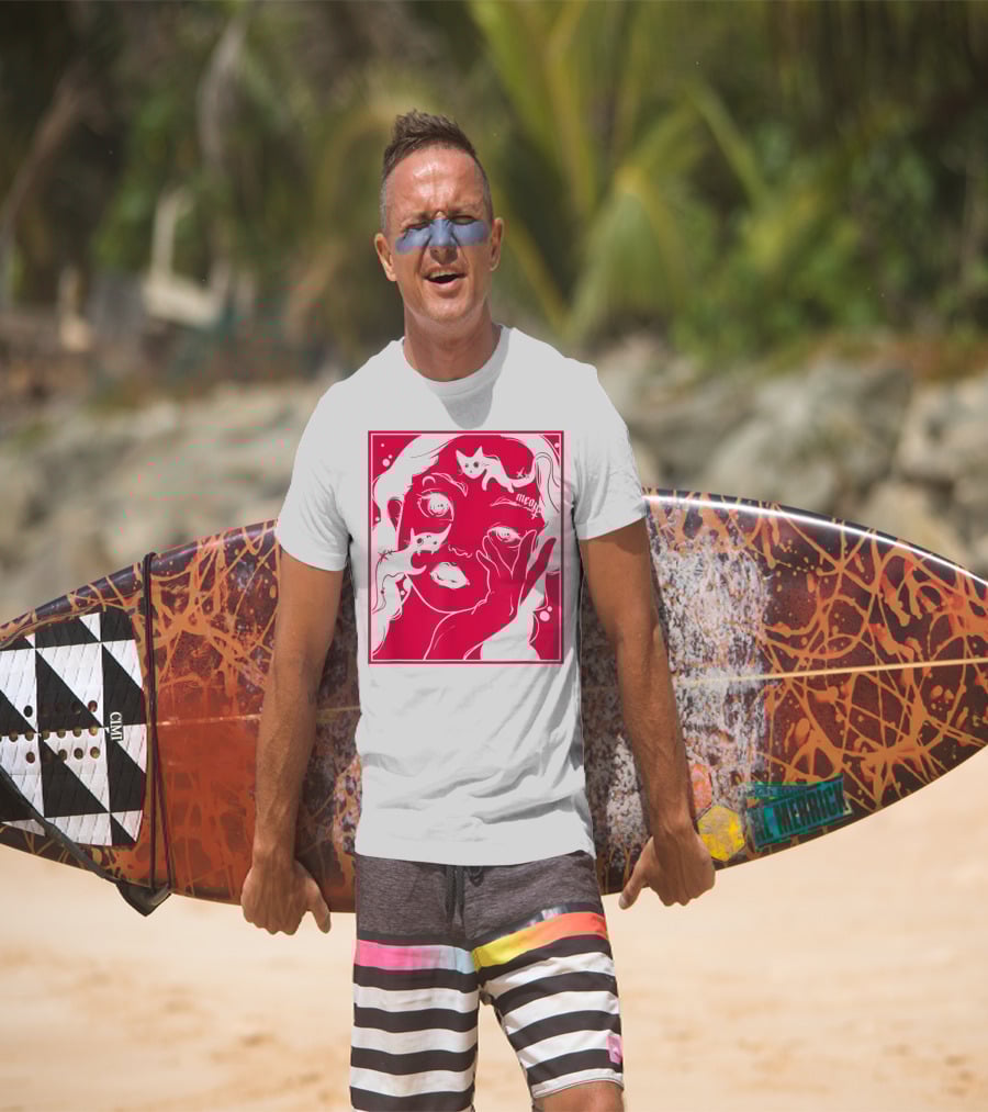 Kawaii Soft Grunge Egirl Aesthetic Harajuku Meow Black Cat Motif T-Shirt