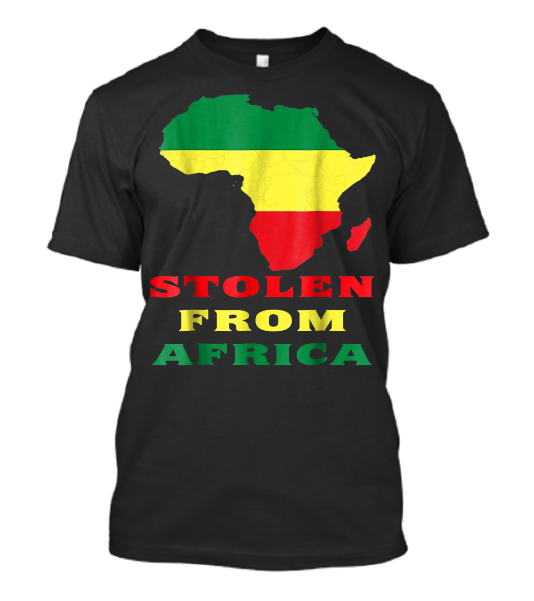 Stolen From Africa Flag Colors Map T-Shirt