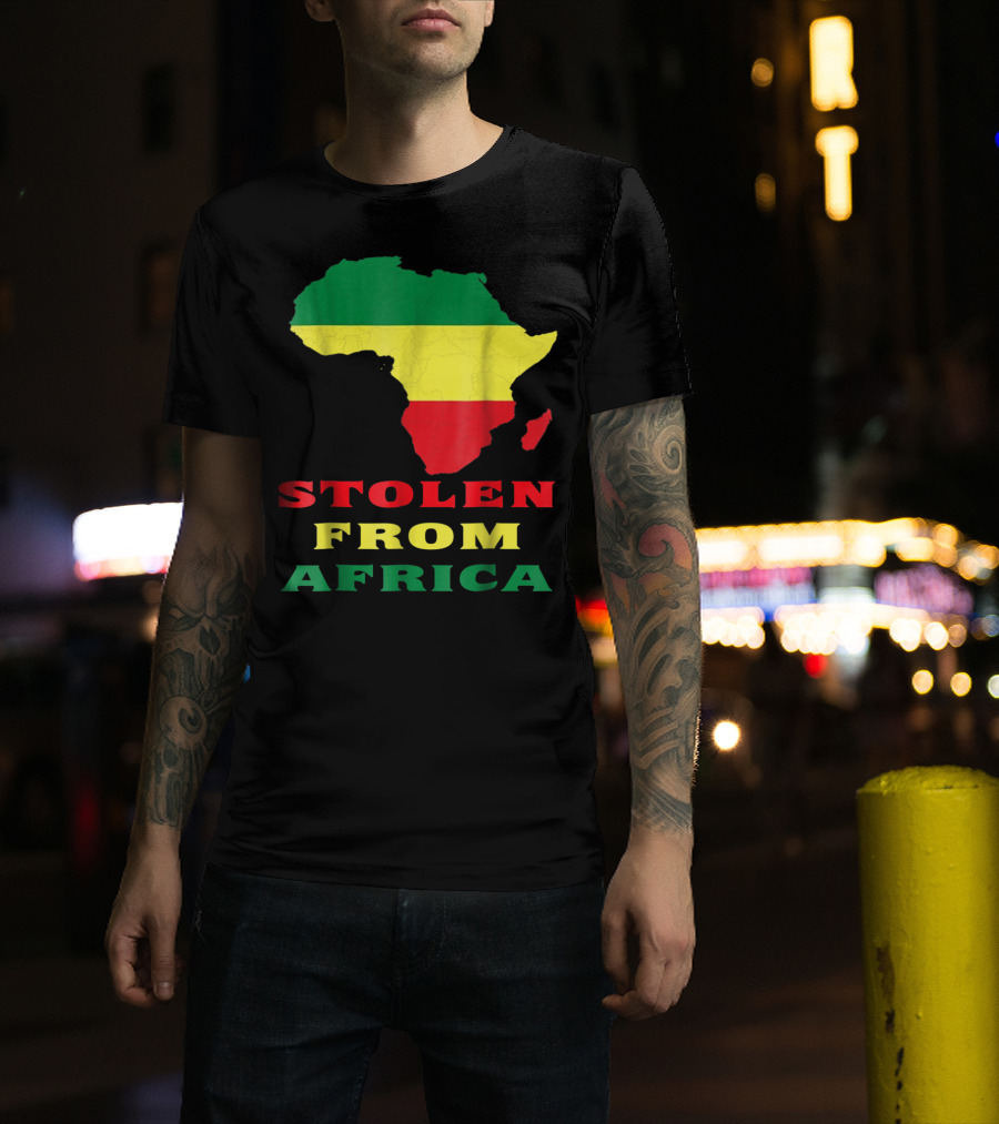 Stolen From Africa Flag Colors Map T-Shirt