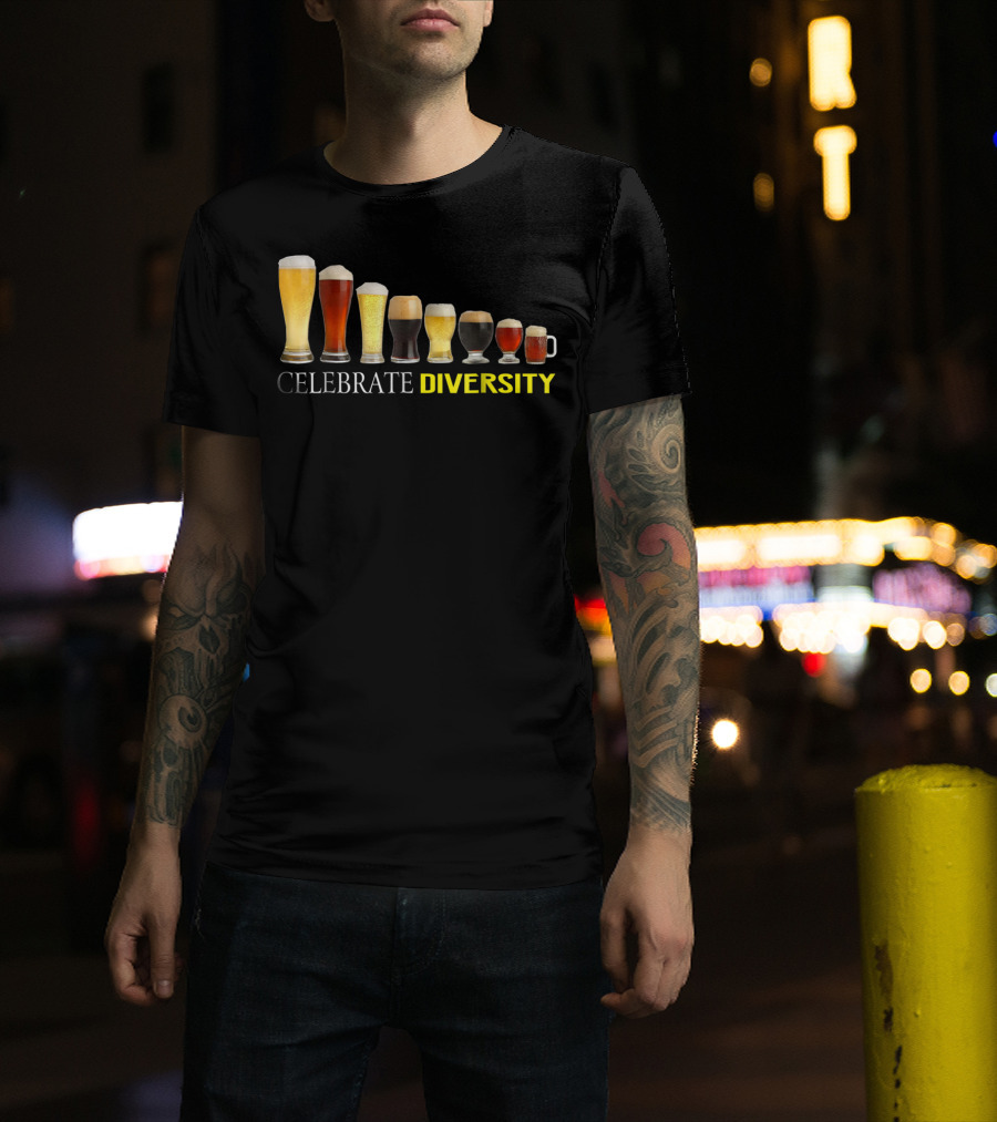 Celebrate Diversity Craft Beer Glasses Collection T-Shirt