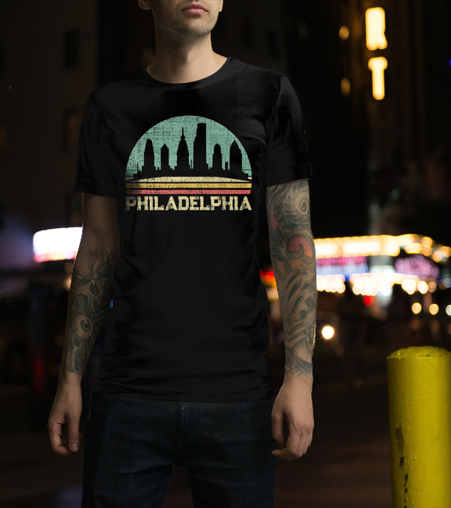 Classic Vintage Philadelphia City Skyline Pennsylvan T-Shirt
