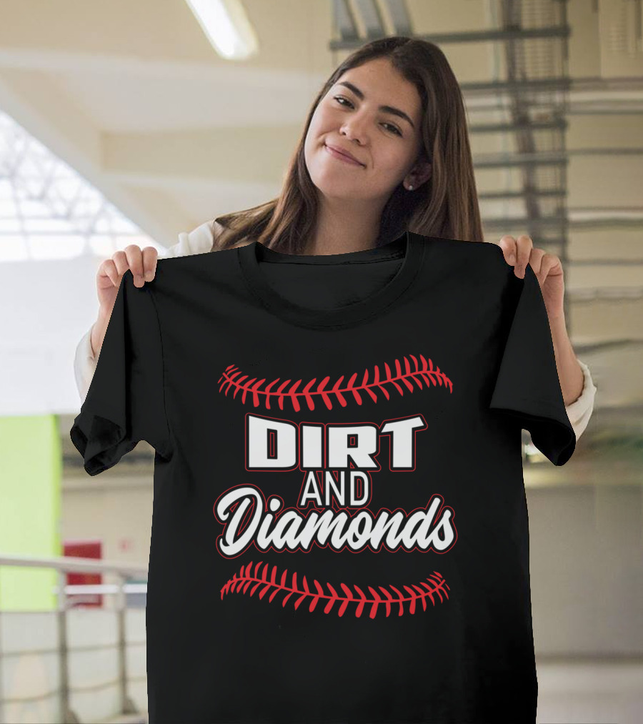 Dirt And Diamonds Baseball Stitching T-Shirt