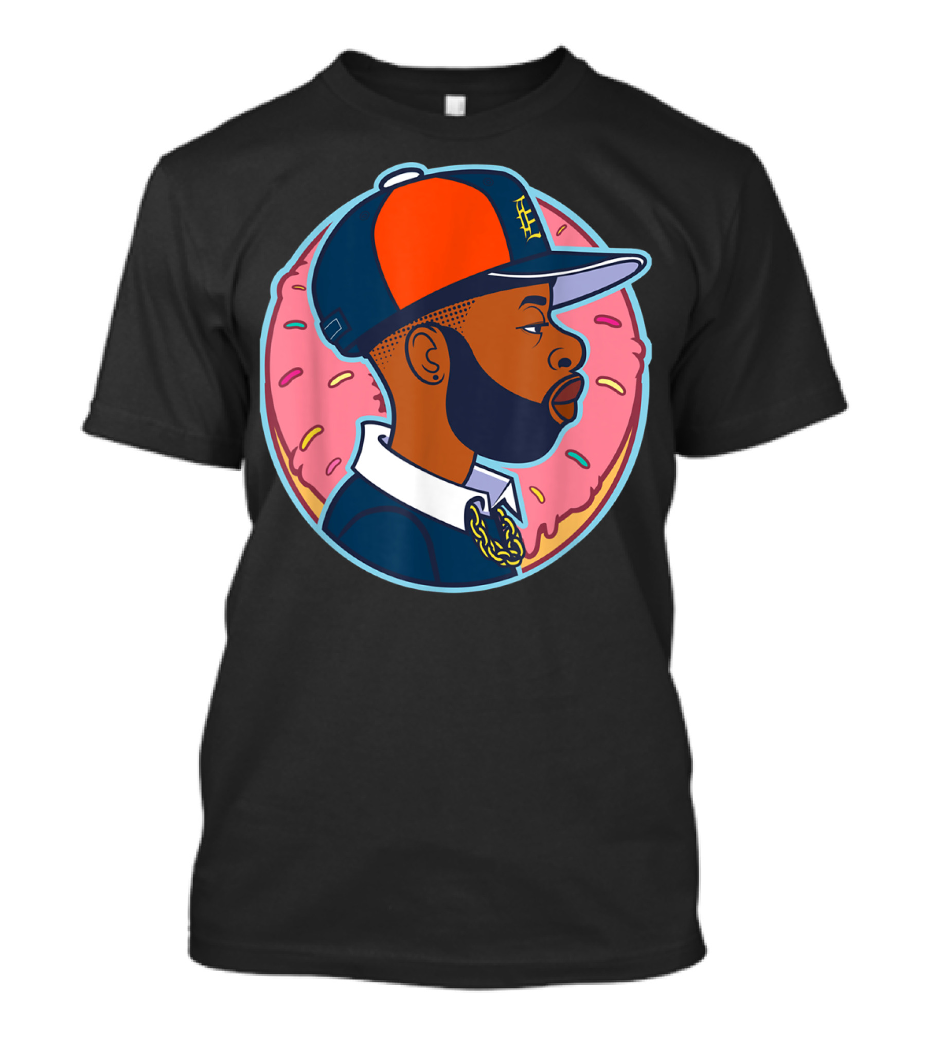 Donut Boy Sprinkles Profile With Baseball Cap T-Shirt