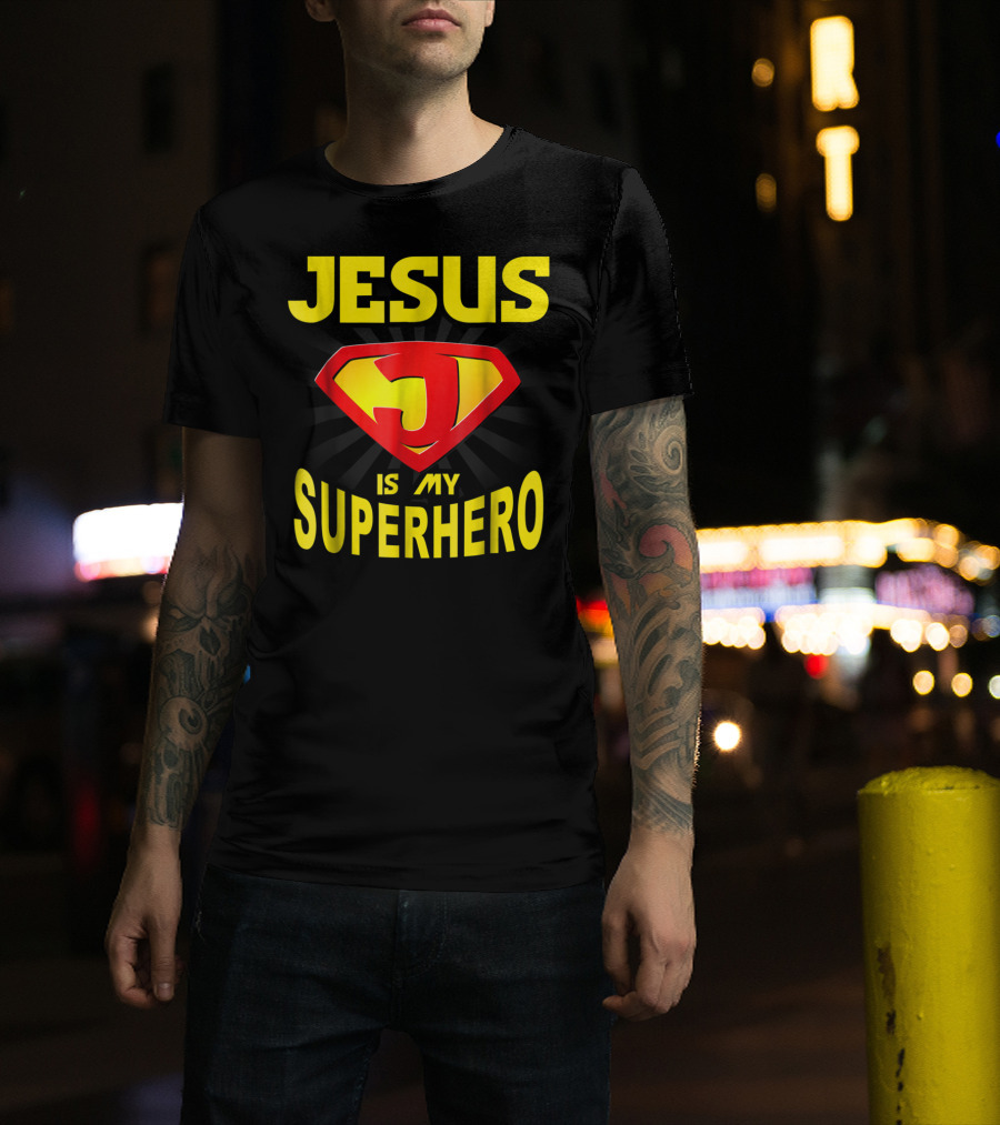 Jesus Is My Superhero Funny Christian Superman T-Shirt