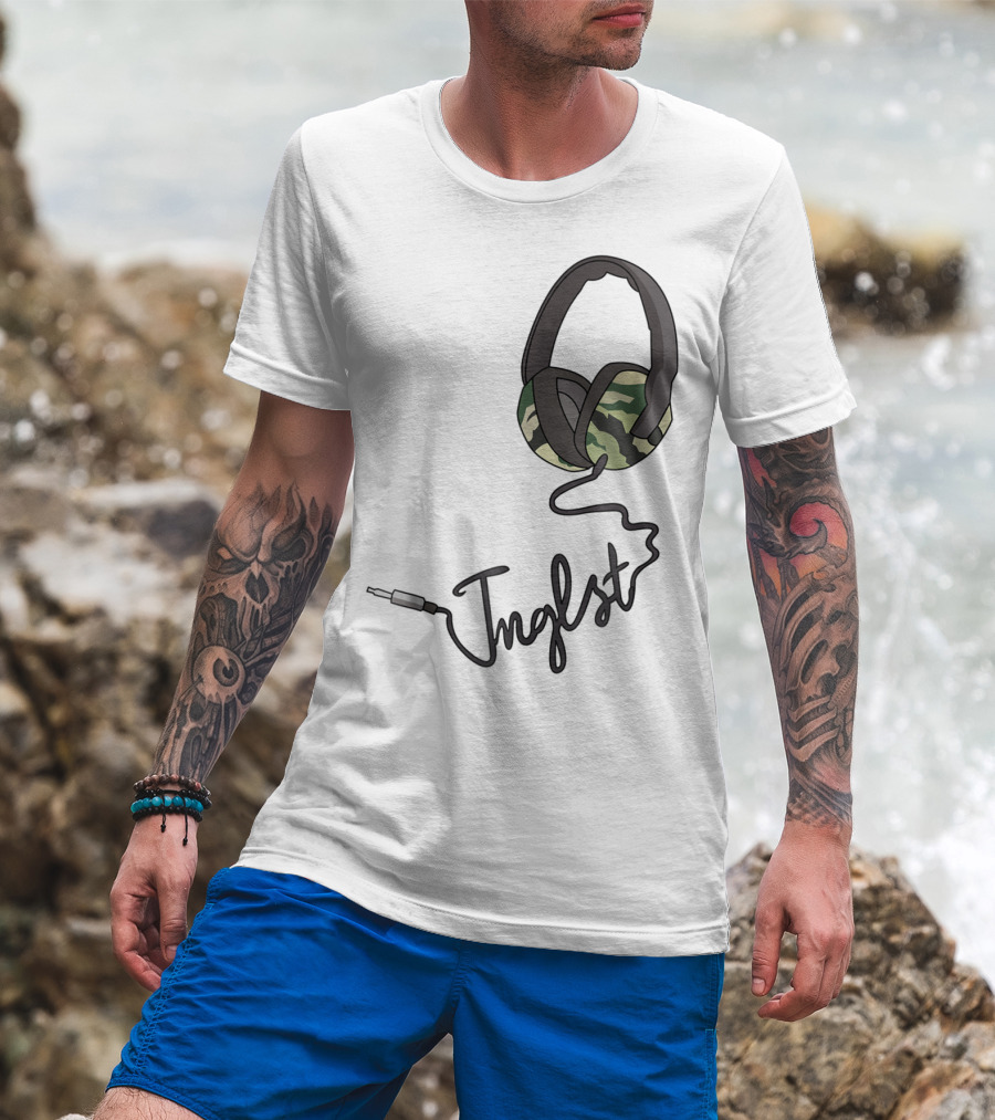 Jungle Music Junglist Drum And Bass Headphones Camo T-Shirt