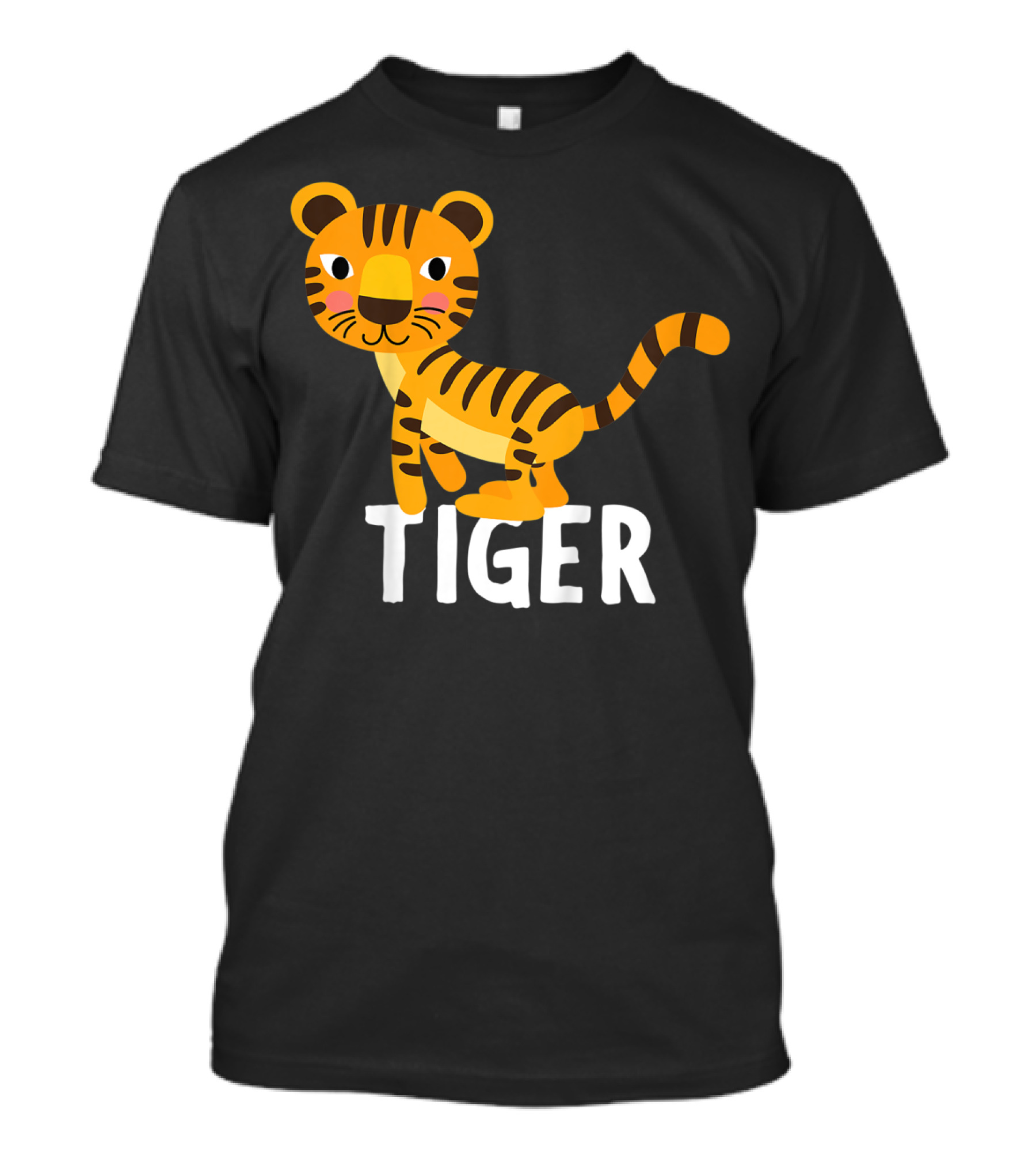 Tiger Cartoon Illustration For Kids And Girls T-Shirt
