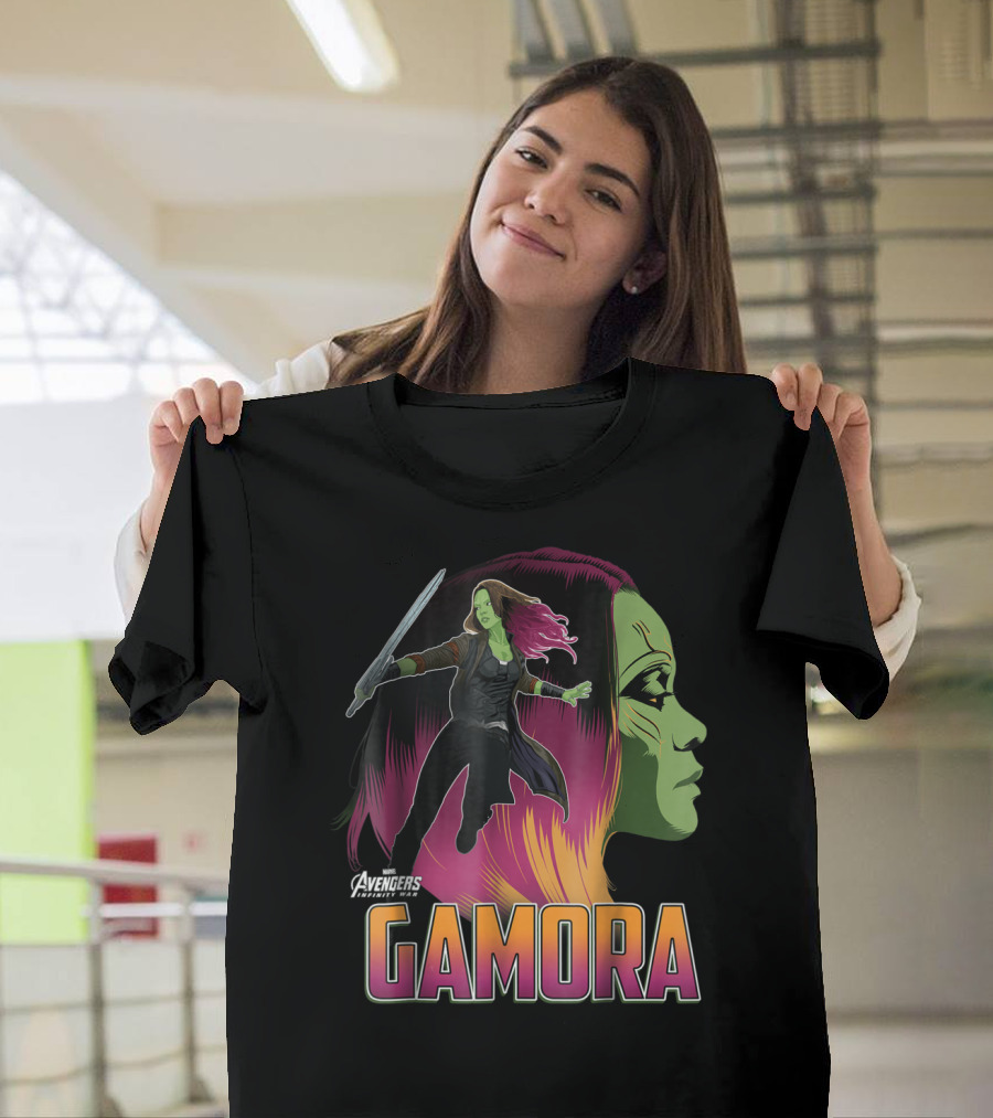 Avengers Infinity War Gamora Profile and Action Pose T-Shirt