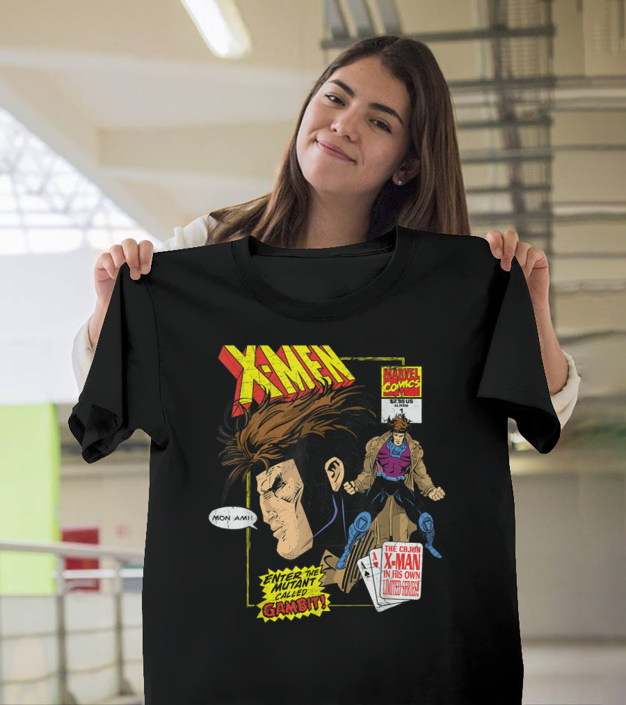 Marvel X-Men Comics Enter the Mutant Gambit Cajun Remy LeBeau Mon Ami T-Shirt