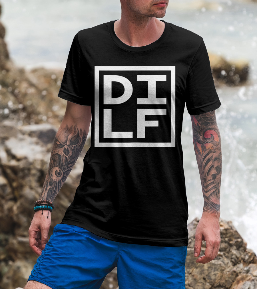 DILF Dad Square Minimal T-Shirt