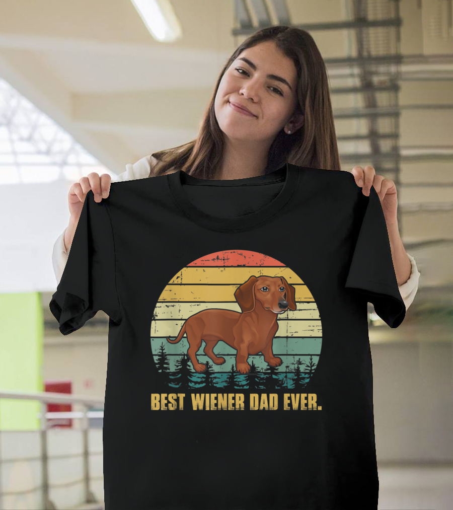 Best Wiener Dad Ever Mens Vintage Dachshund T-Shirt