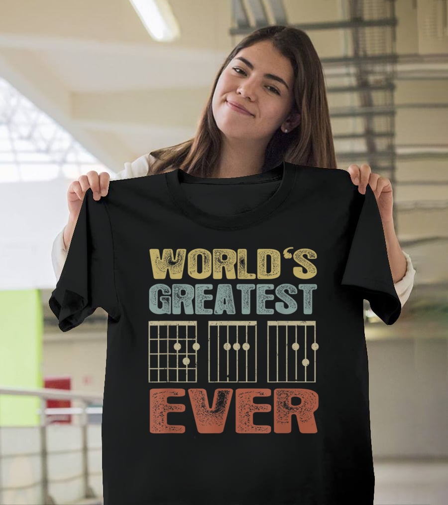 World's Greatest Dad Vintage Guitar Chord Ever T-Shirt