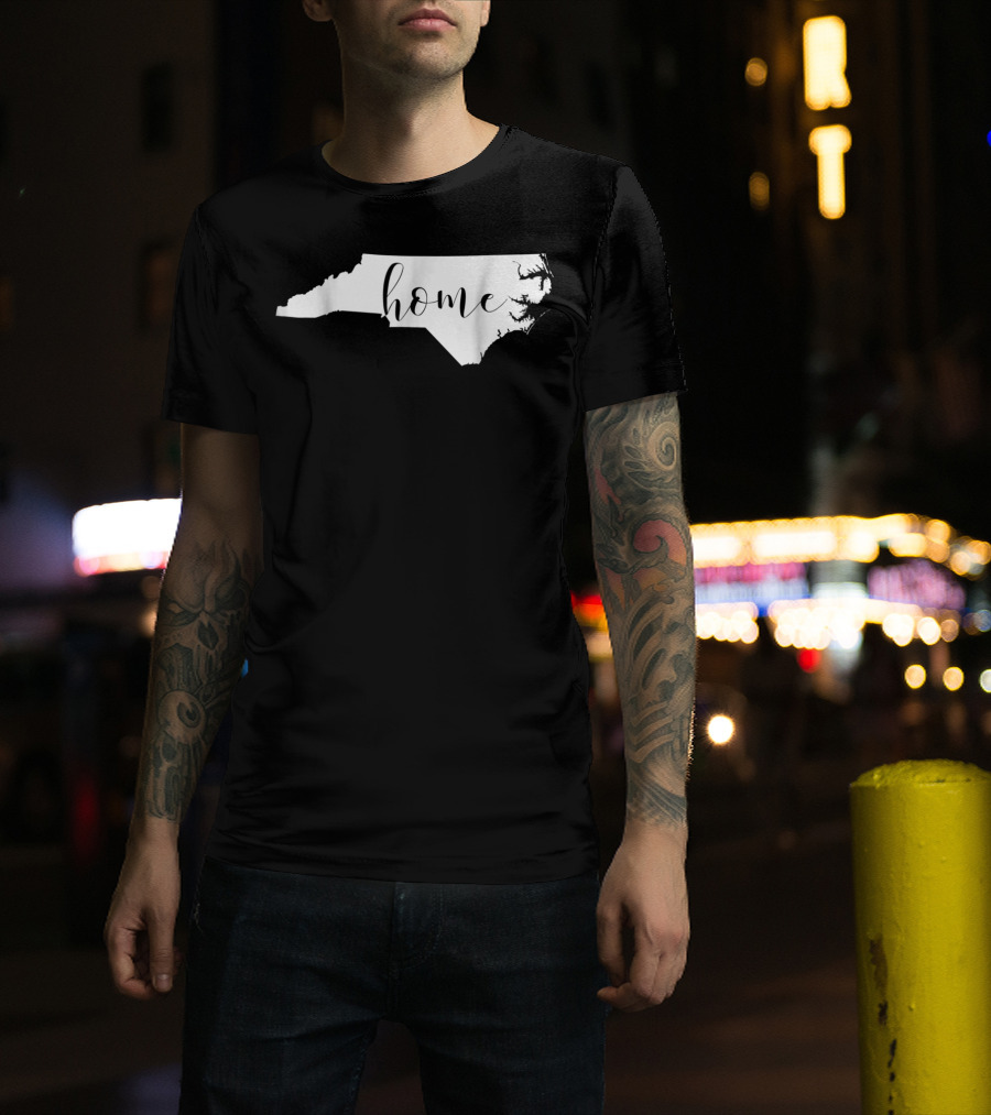 NC HOME North Carolina State Silhouette Home Script Womens Blouse Souther T-Shirt