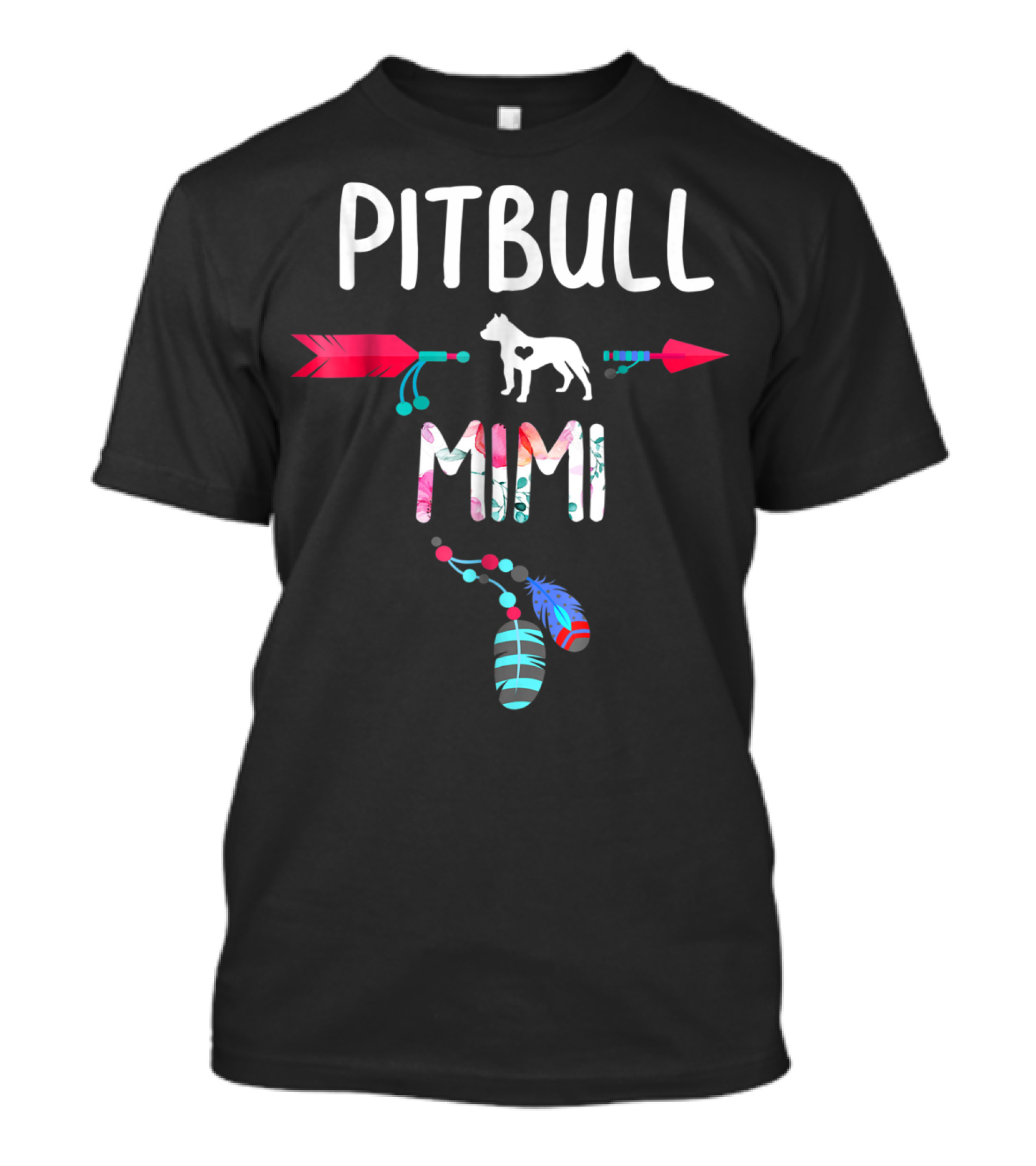 Pitbull Mimi Feathers Arrows T-Shirt