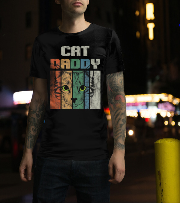 Retro Cat Daddy Cool Kitten Lover T-Shirt