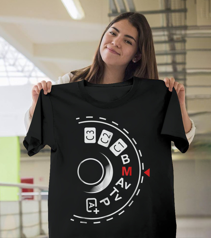 Photography Mode Dial B A M Av Tv P Iconography for Manual Shoot Enthusiasts T-Shirt