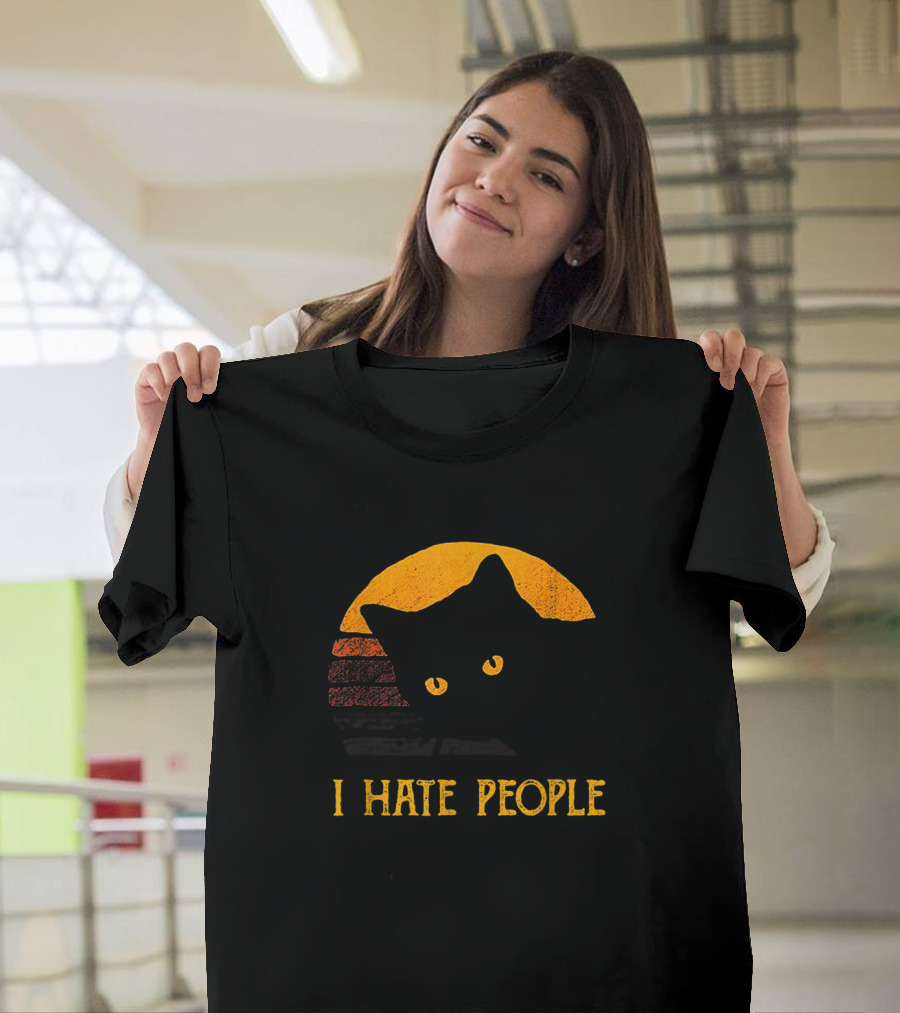Vintage I Hate People Cat T-Shirt