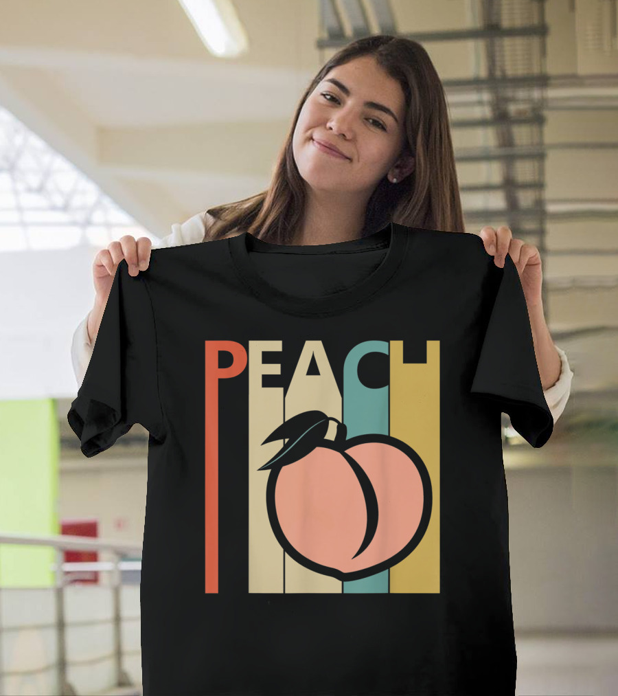 Vintage Peach Retro Fruit Emoji Peach T-Shirt