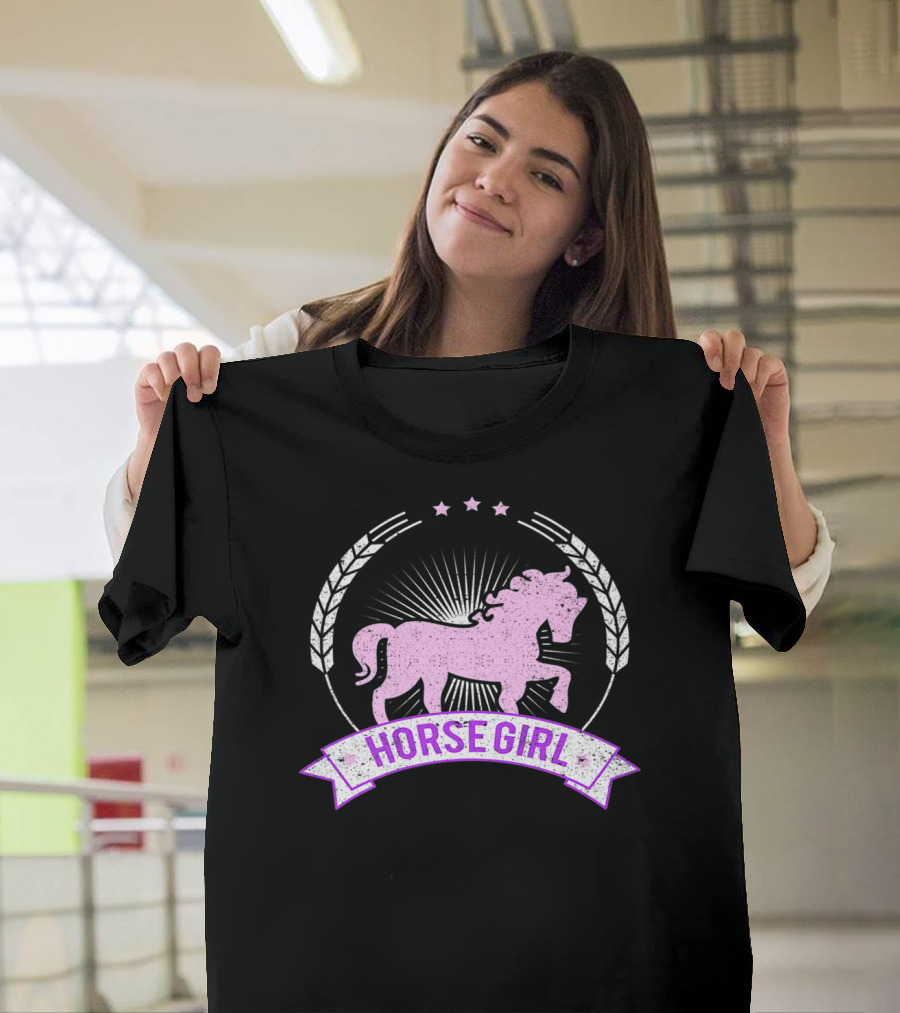 Horse Girl Equitation Riding Horse Lovers Emblem T-Shirt