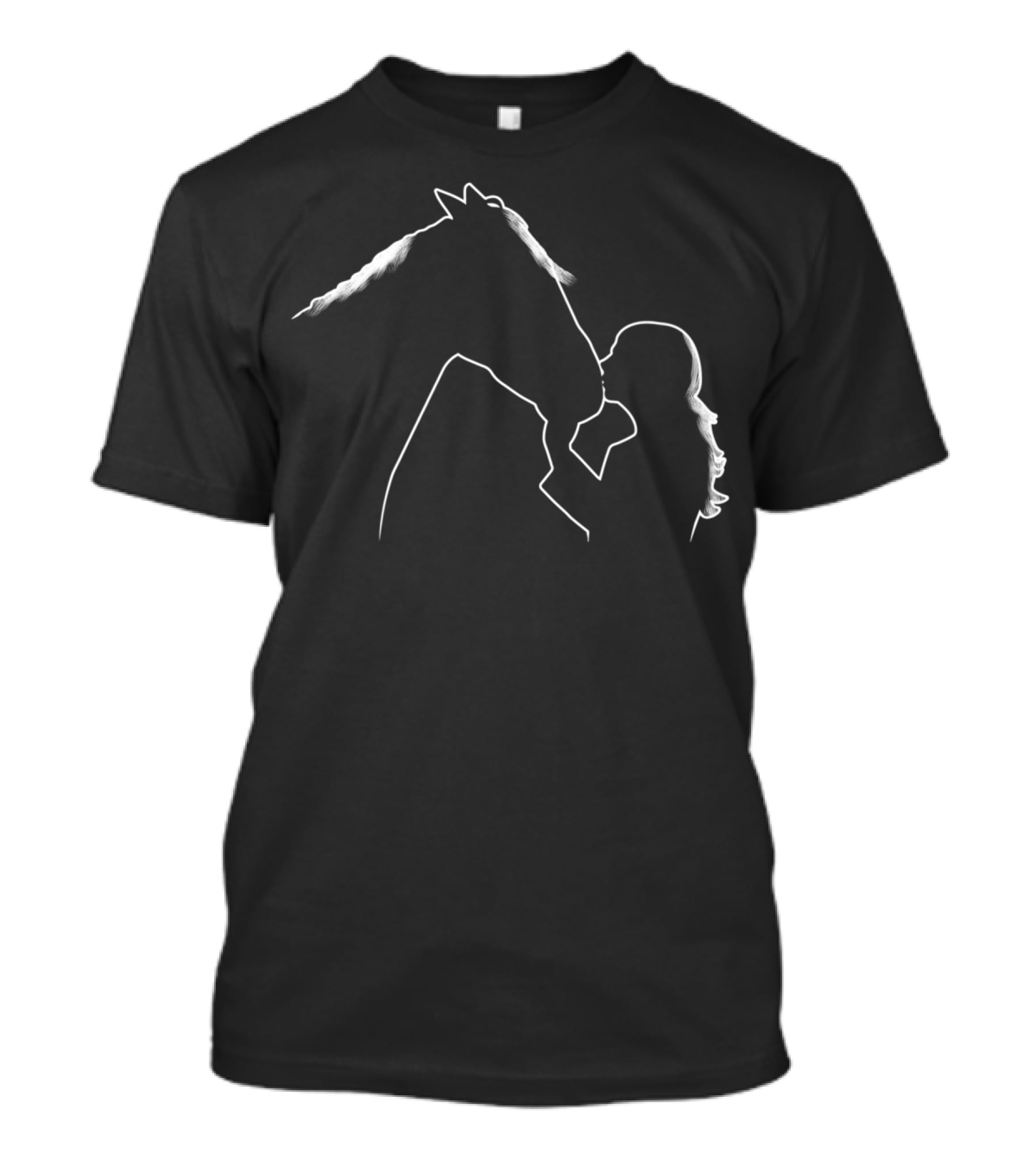 Girl Kissing Horse Silhouette For Girls Horse Lovers T-Shirt