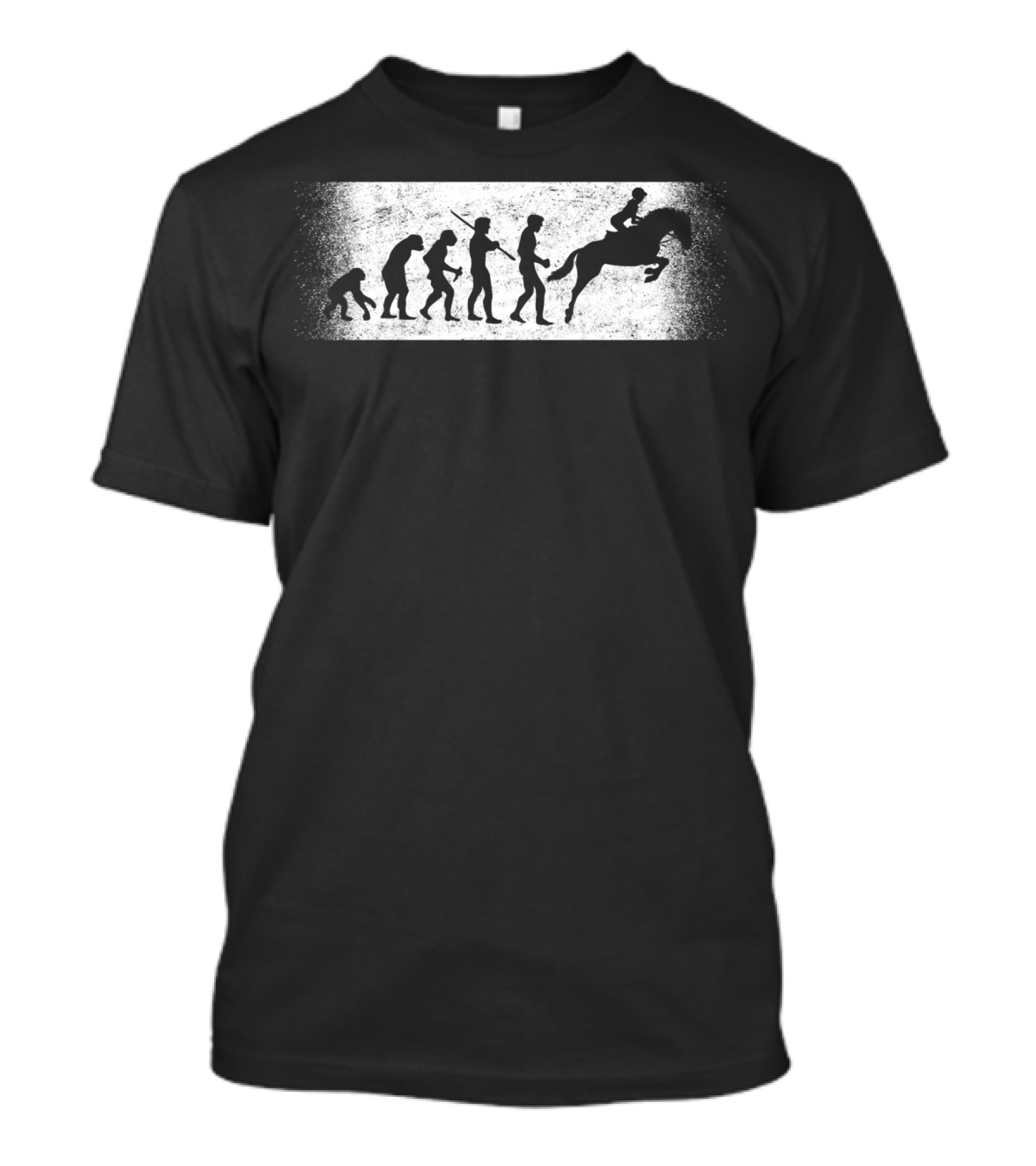 Funny Horse Riding Evolution Ofman Silhouette Progression T-Shirt