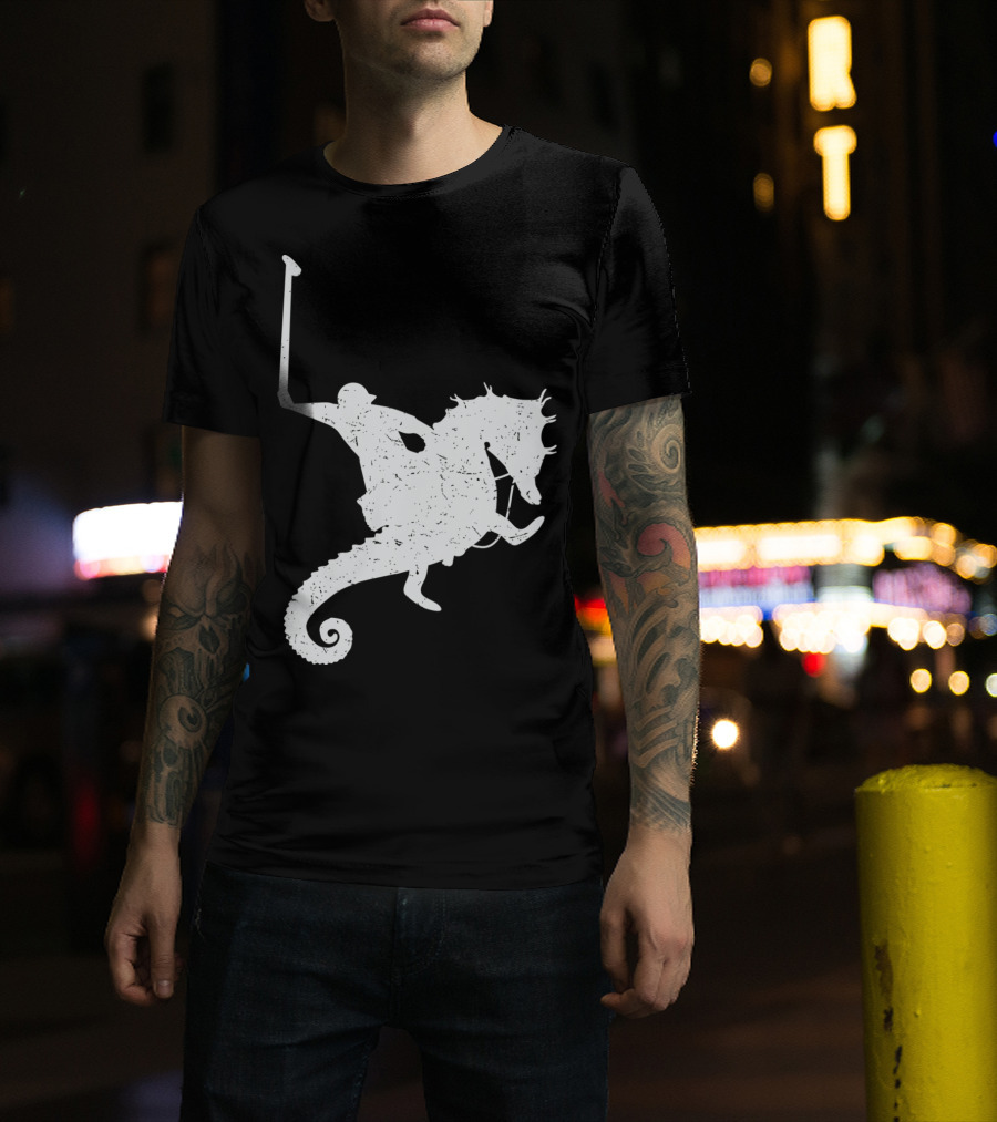 Funny Cute Water Polo Sea Horse Rider T-Shirt