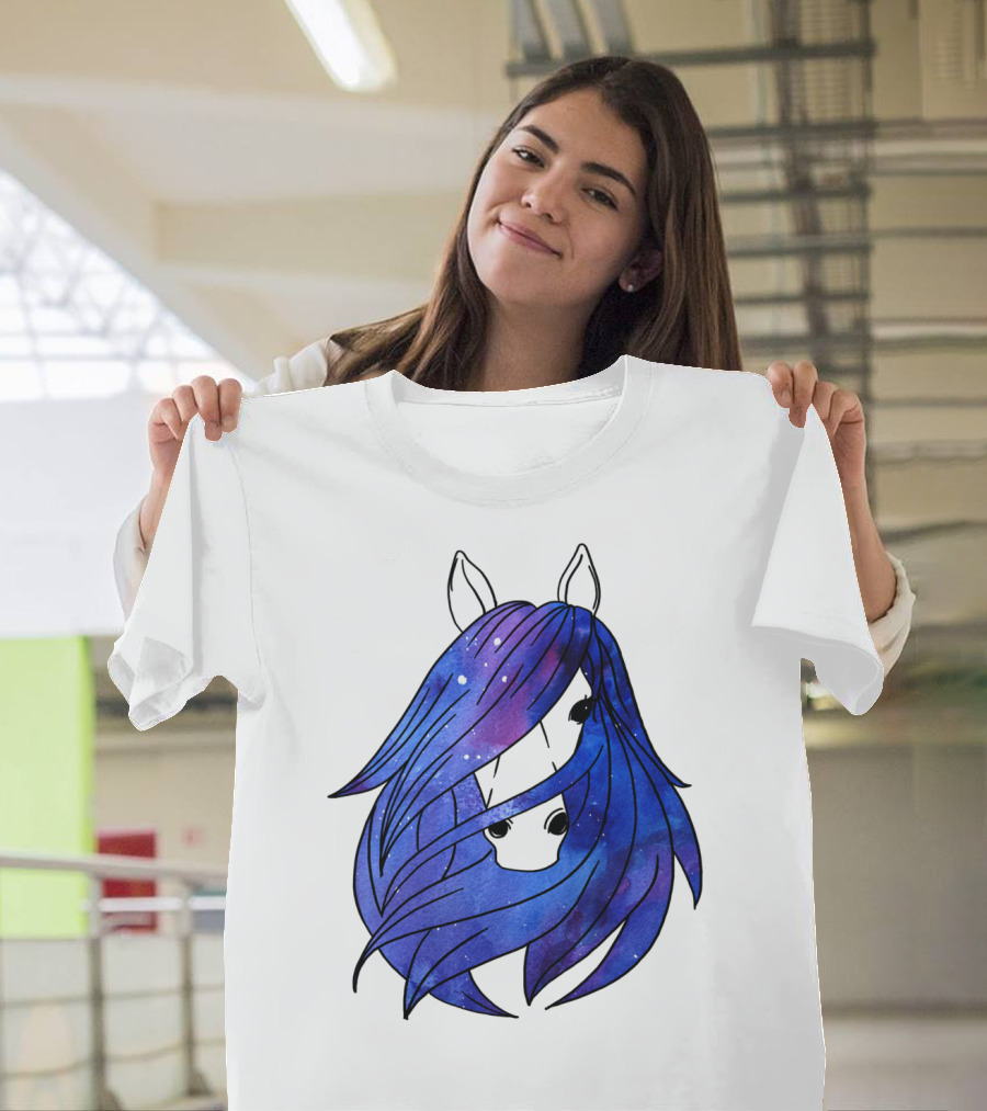 Galaxy Horse Mystical Equestrian For Girls With Starry Mane T-Shirt