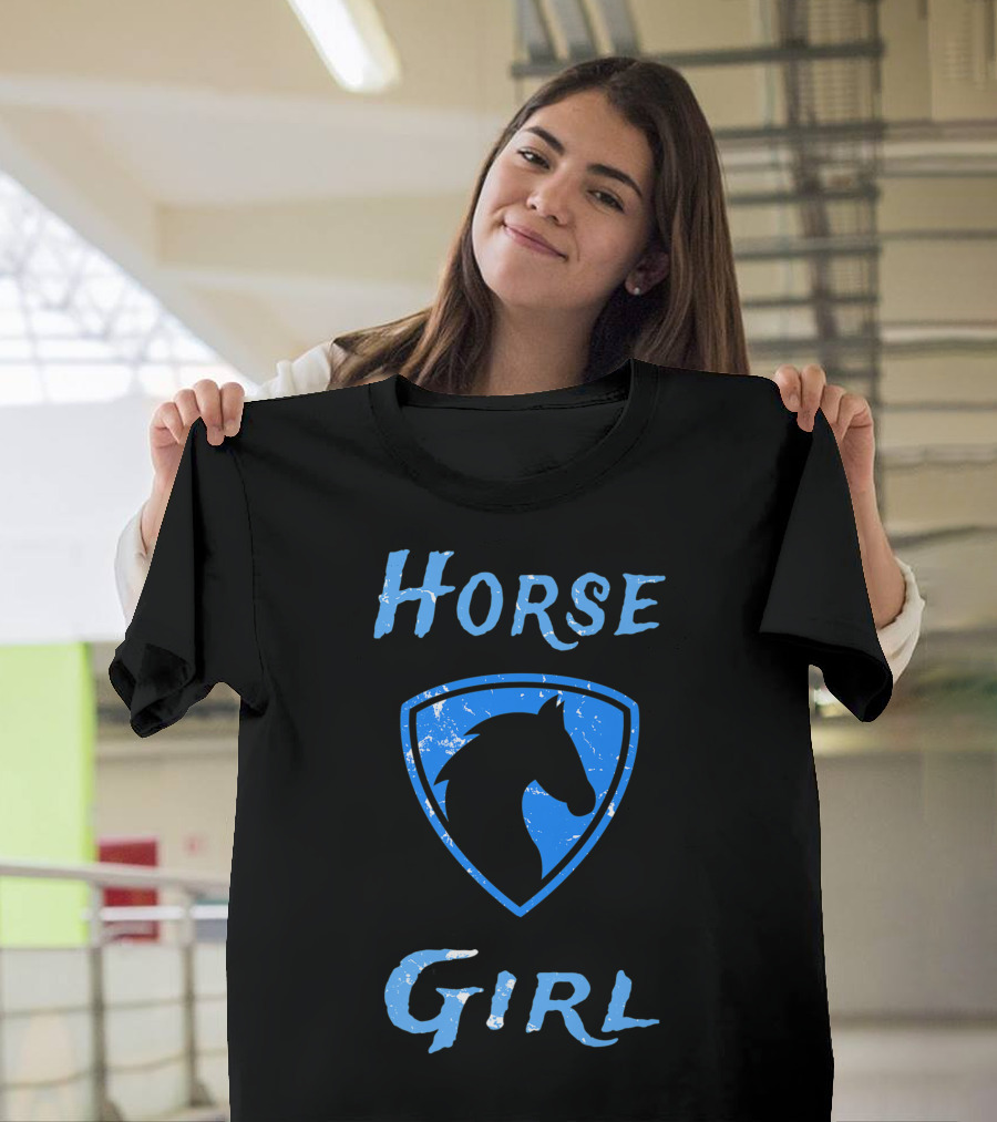 Horse Girl Distressed Badge Look T-Shirt