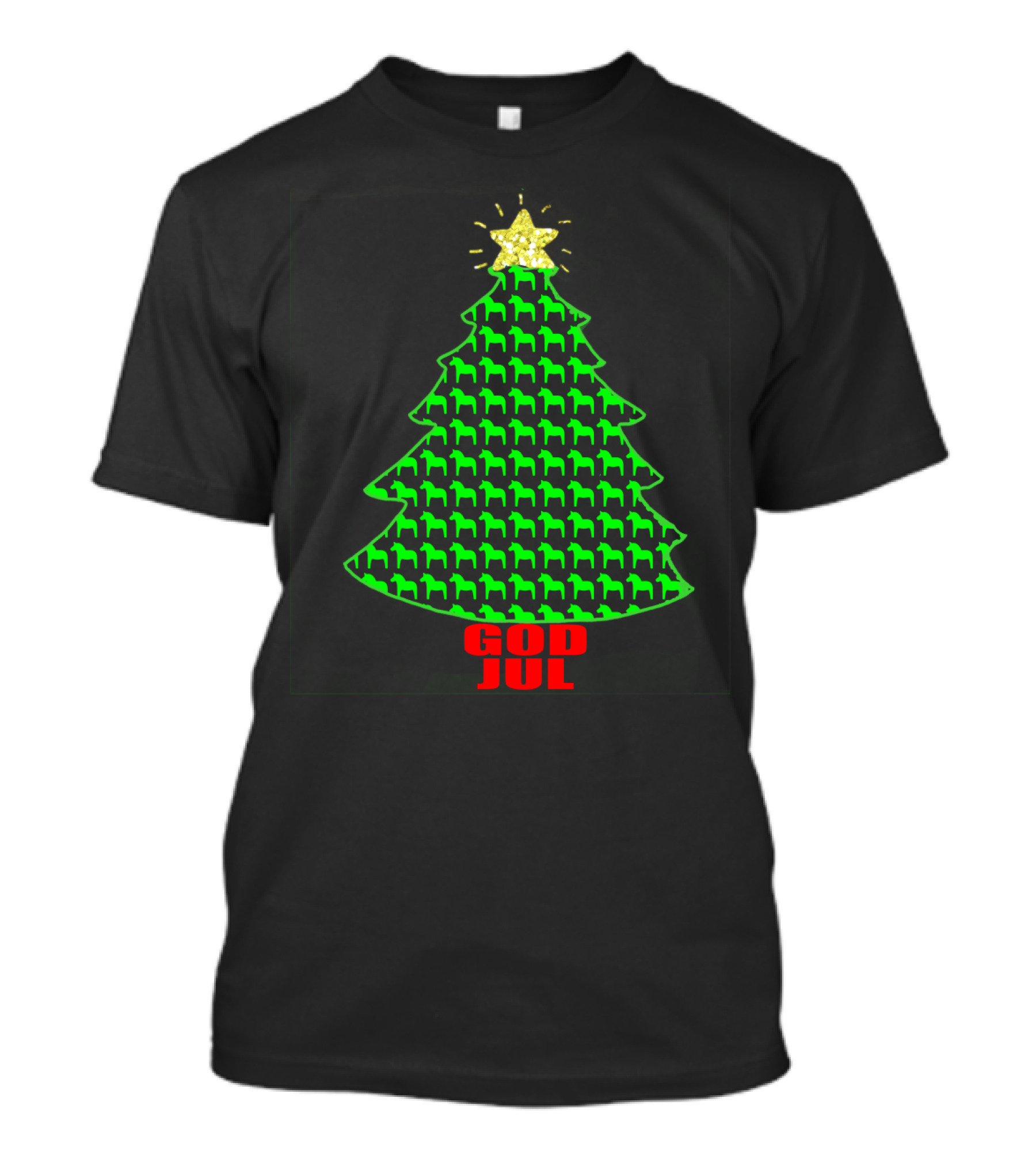 God Jul Dala Horse Christmas Tree Swedish VA T-Shirt