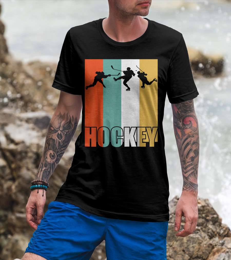 Vintage Ice Hockey Silhouette Classic Fan T-Shirt