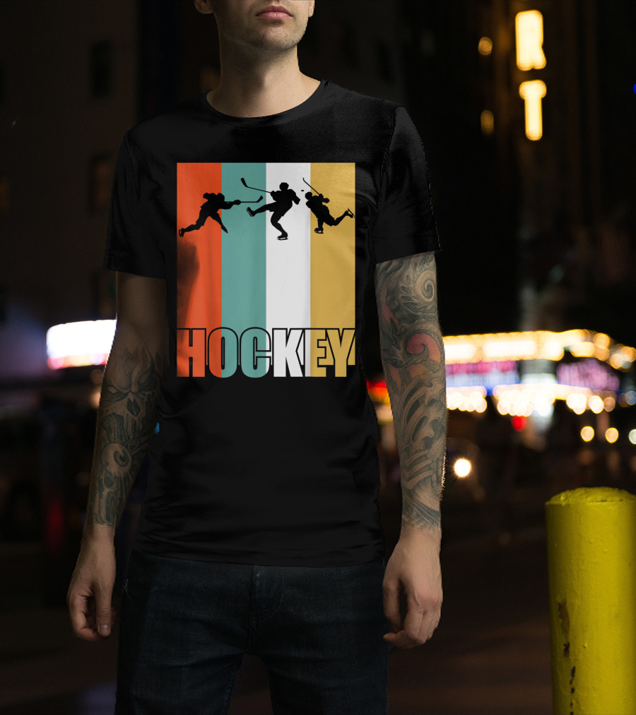 Vintage Ice Hockey Silhouette Classic Fan T-Shirt