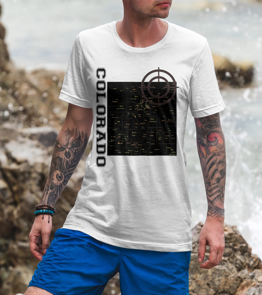 Colorado Maps With Classic Style And Fun Elements T-Shirt