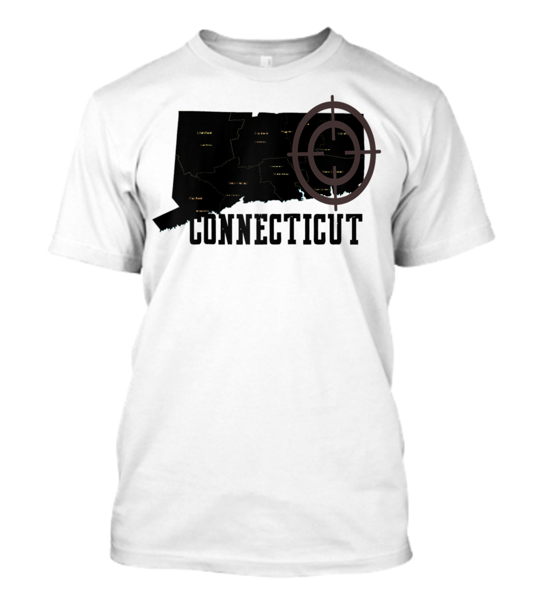 Connecticut Maps Vintage Style With Compass Overlay T-Shirt