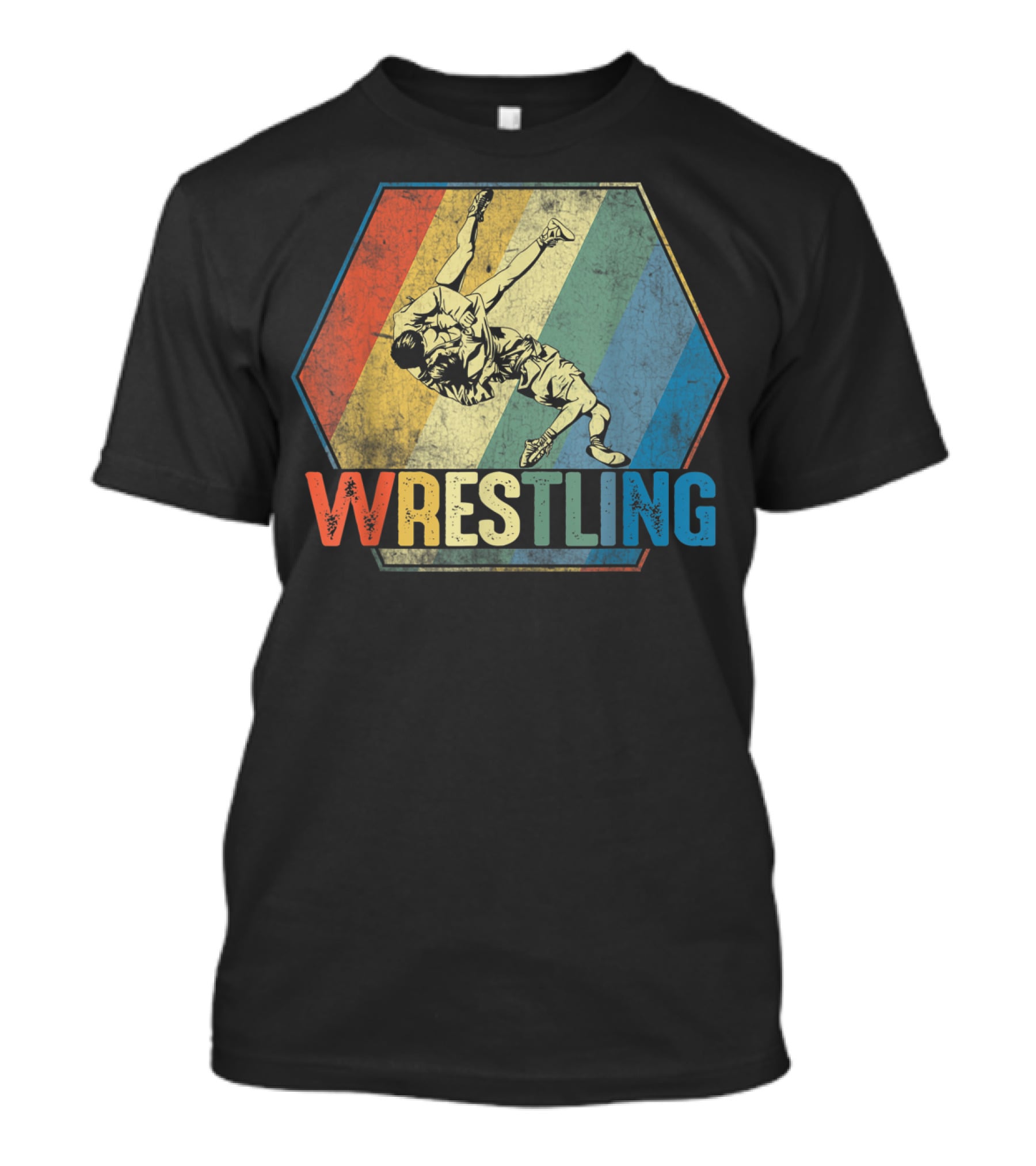 Retro Style Wrestling Throwdown Classic Sports Action T-Shirt