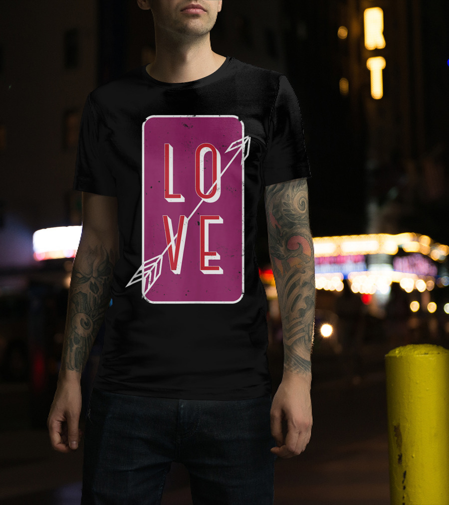 Vintage Arrow Love Classic Romantic Couple T-Shirt